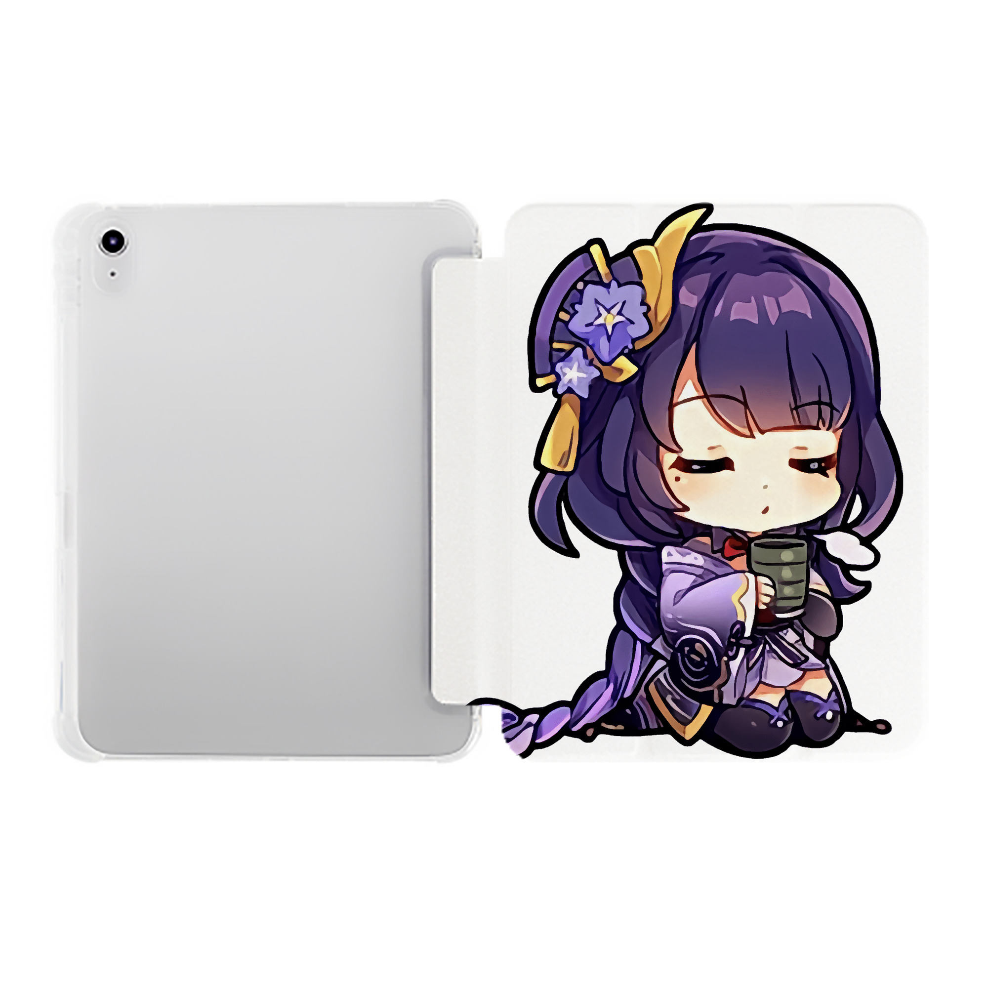 げんし神 雷電将軍 らいでんしょうぐん genshin Raiden Shogun IPad ケース ペン収納付き 三つ折りスタンド PUレザー×シリコン 対応機種9.5/10.5/10.9インチ